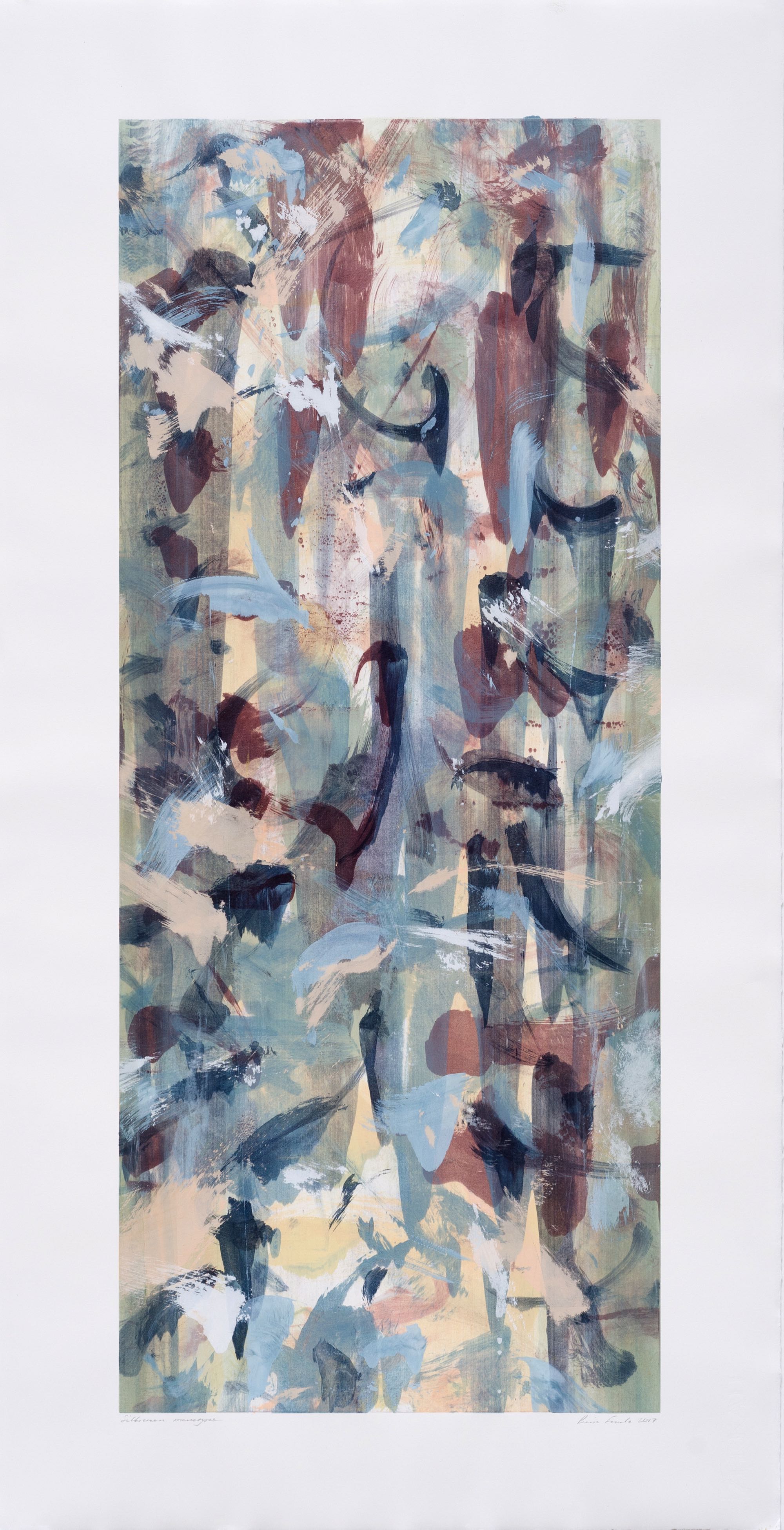  Pierre Fouché. Boekrol IV. Silkscreen monotype on Zerkall Litho paper. 90 x 37.5 cm