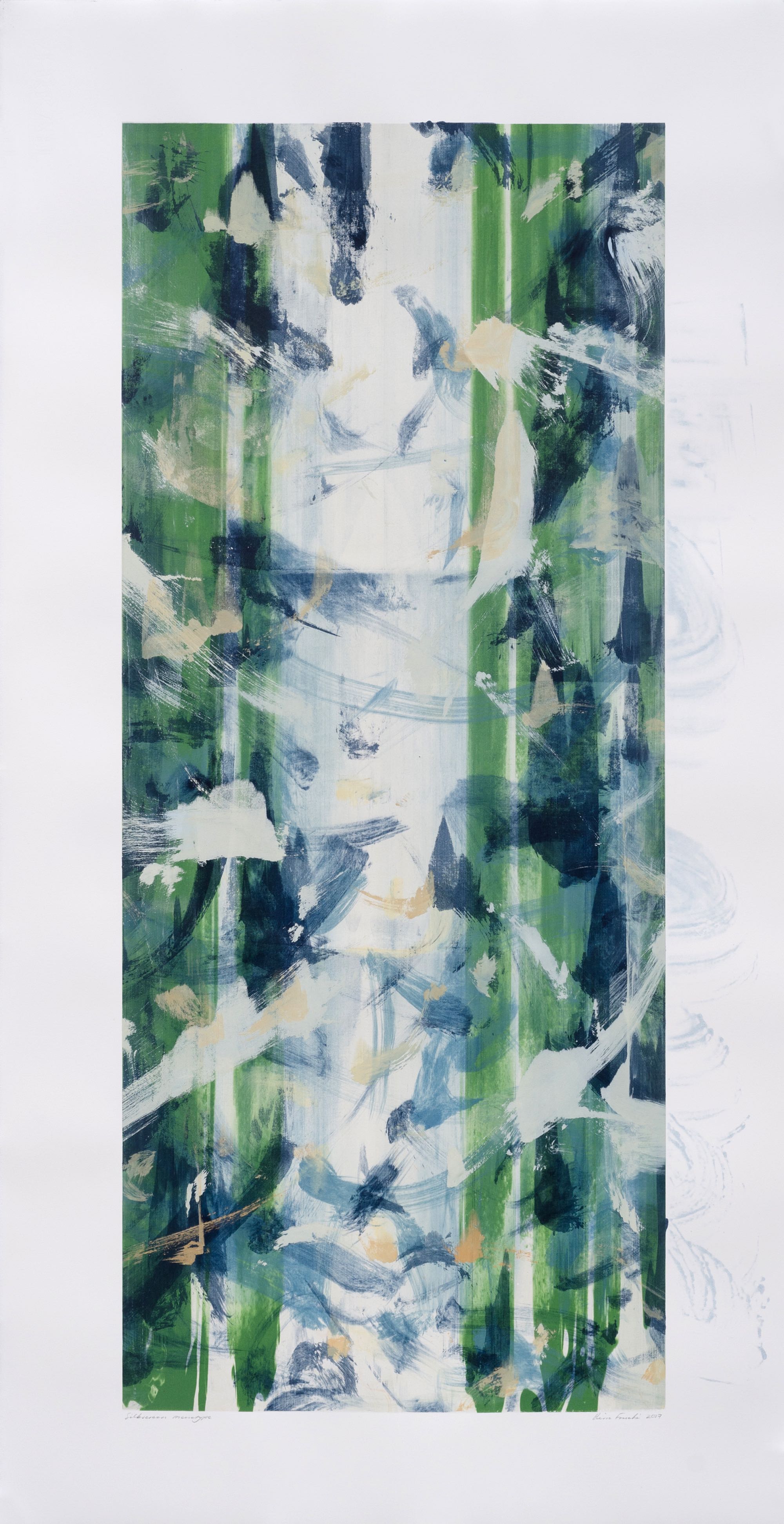 Pierre Fouché. Boekrol VI. Silkscreen monotype on Zerkall Litho paper. 90 x 37.5 cm 