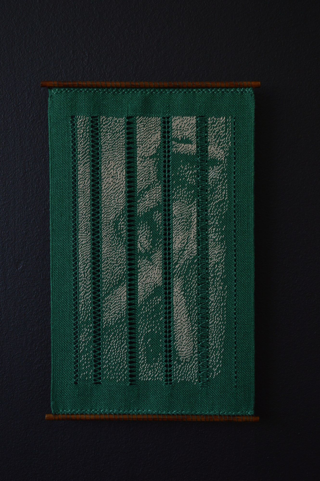 Pierre Fouché . A Mixture of Frailties I. 2014. Cotton on linen. 255 x 160mm