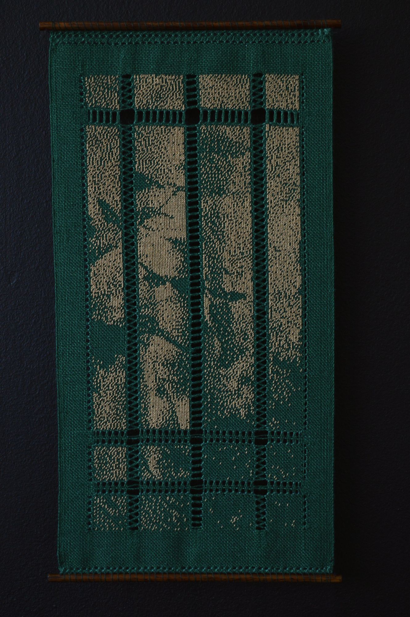 Pierre Fouché . A Mixture of Frailties II. 2014. Cotton on linen. 305 x 160mm